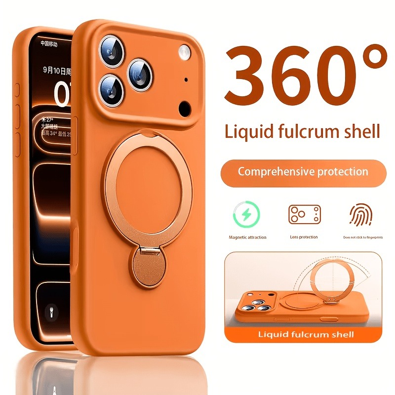 Phone Accessories Stand - 360 Manyetik Standlı Sıvı Silikon Telefon