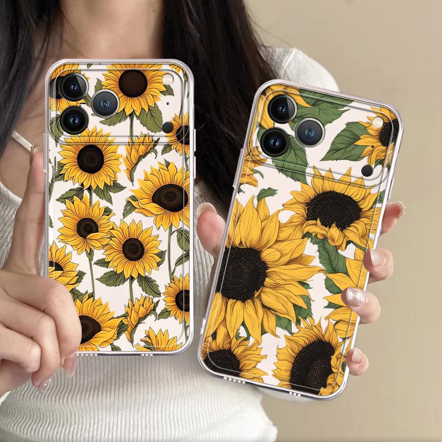 Phone Accessories To Sell - Sevimli Ayçiçeği Desenli Kılıf Apple iPhone