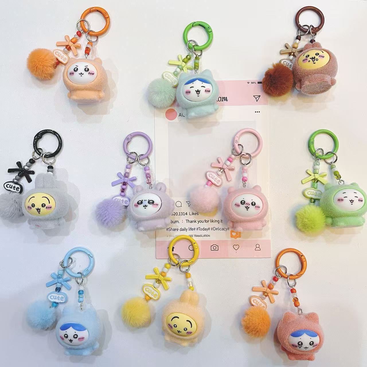 Phone Accessories For Kids - Yiji Sürü Halinde Karikatür Anahtarlık Sevimli