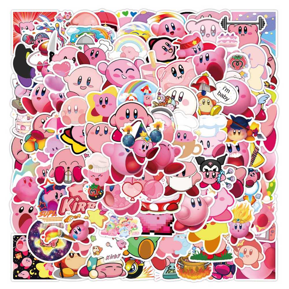 Phone Accessories For Kids - 100 adet Karikatür Oyunu Kirby Çıkartmalar