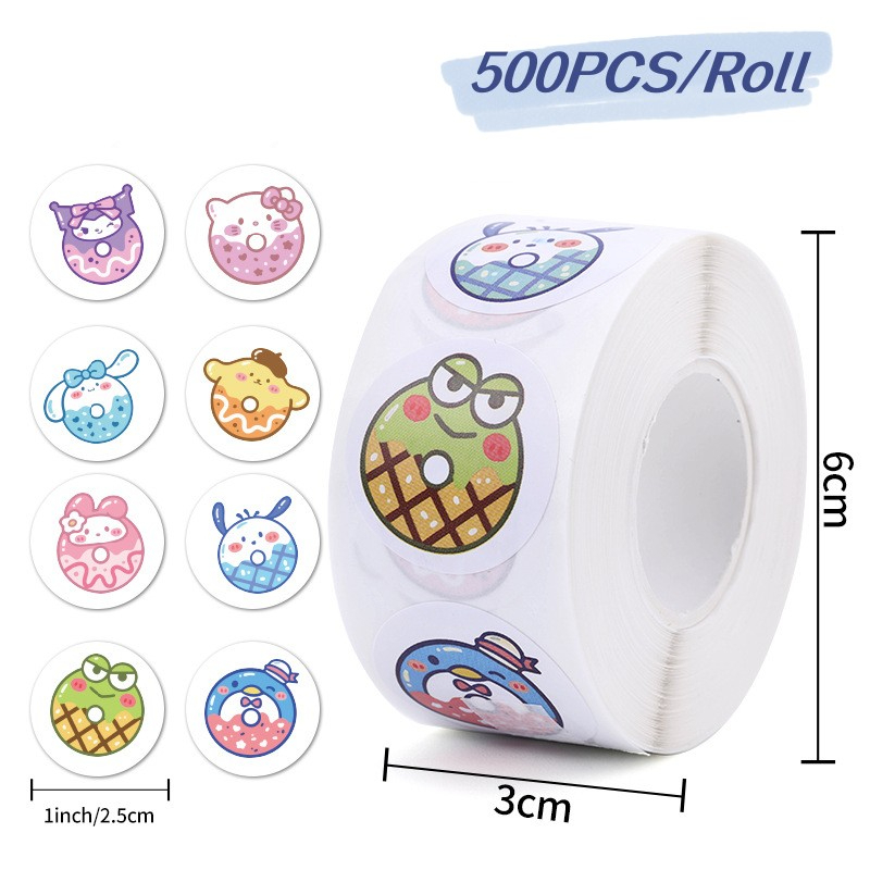 Phone Accessories For Kids - 500 adet/rulo Sanrio Donut yuvarlak sızdırmazlık