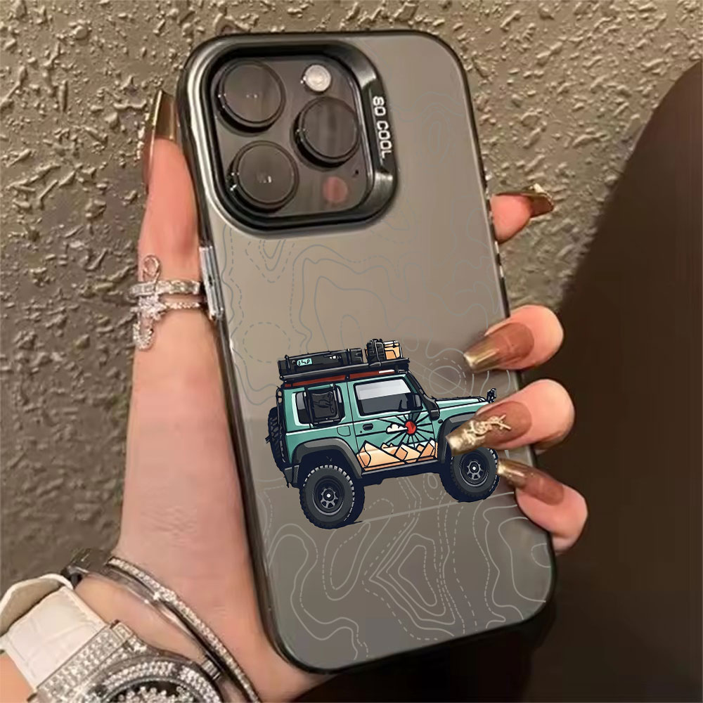 Phone Accessories To Sell - Basit Araba Desenli Telefon Kılıfı iPhone