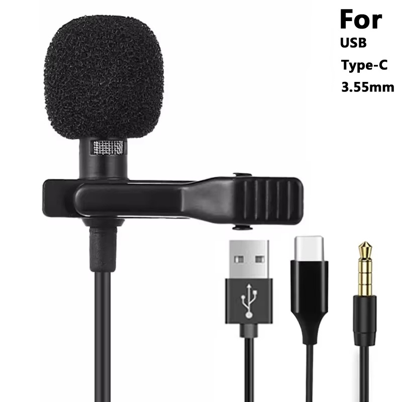 Type C Adapter - 3.5mm Mini Taşınabilir Yaka Mikrofonu PC