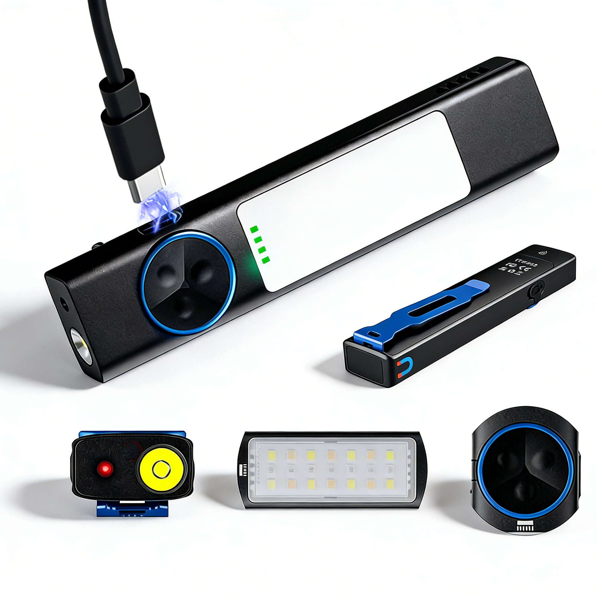 Type C Adapter - 4'ü 1 arada Çok Amaçlı Işıklı