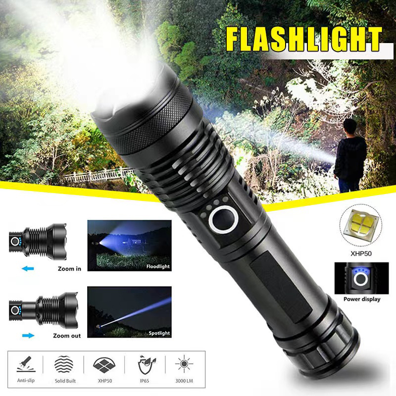 Type C Adapter - Yüksek Güçlü XHP70 Led El Feneri