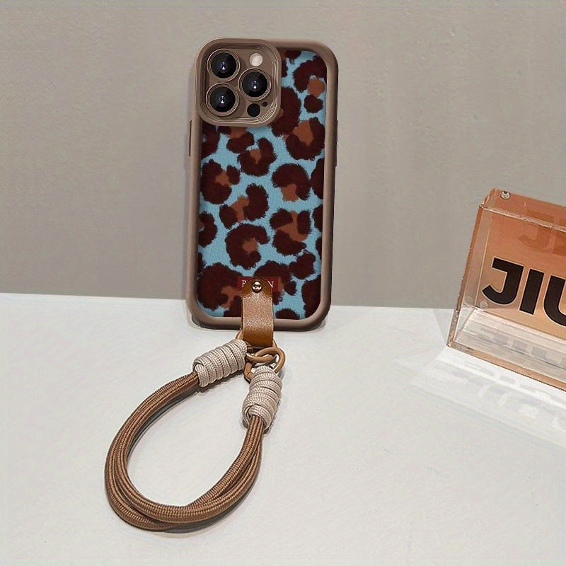 Retro Mavi Leopar Desenli Kord - Lanyard Phone Strap incelemesi ve fiyatı